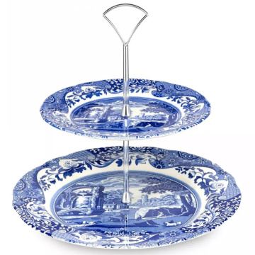 Блюдо двухъярусное Spode Blue Italian 2-tier Cake Stand (арт. BLI5125)