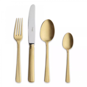 Набор столовых приборов Cutipol Athena Matte Brushed Gold Plated P9.006.GB