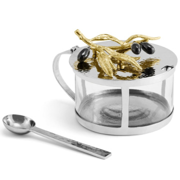 Сахарница с ложкой Michael Aram Olive Branch Condiment Container w/ Spoon 112495
