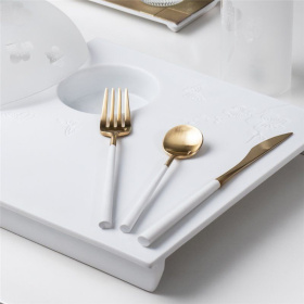 Набор столовых приборов Belo Inox Neo White Gold Round Cutlery Set NEOBGR
