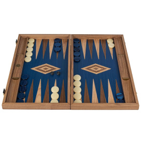 Нарды Manopoulos Premium Handcrafted Walnut with Blue Oak Backgammon Set BKO1