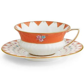 Чашка чайная с блюдцем Wedgwood Wonderlust Peony Diamond Teacup & Saucer 40024019