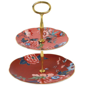 Блюдо двухъярусное Wedgwood Paeonia Blush Coral 2 Tier Cake Stand 40032134