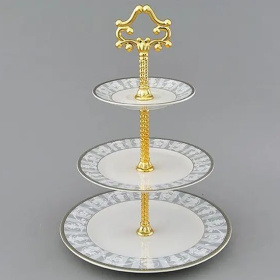 Блюдо трехъярусное Leander Sabina Šedý Ornament 02196034-1013