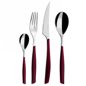 Набор столовых приборов Bugatti Glamour Garnet Red/Finish Plain GLRG-021G50
