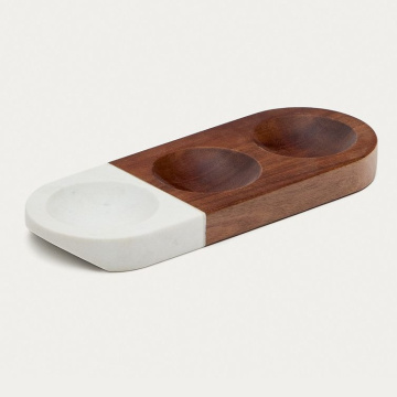 Менажница La Forma Tori Acacia & White Marble Dish LF-209261