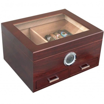 Хьюмидор для сигар Prestige Import Group Chalet Glasstop Cherry Storage Humidor Box