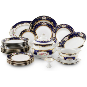 Обеденный сервиз Leander Sonata Kobalt + Malé Květy 07162011-0440