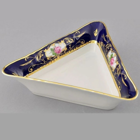 Салатник треугольный Leander Sonata Kobalt + Malé Květy 07111432-0440