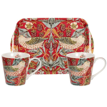 Набор кружек Pimpernel Morris & Co. Strawberry Thief Red Mug & Tray (арт. X0011658718)