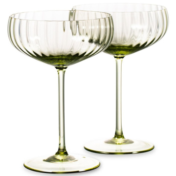 2 бокала для шампанского Anna Von Lipa Lyon Champagne Saucer Olive Green 280 мл (арт. AVL-622-32)