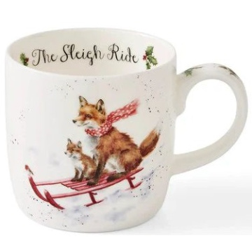 Кружка Royal Worcester Wrendale Designs Foxes on a Sleigh Mug (арт. MMTJ5629-XT-1)