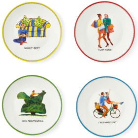 Набор пирожковых тарелок Spode Kit Kemp Doodles Side Plates Set KKD78964-XG