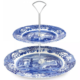 Блюдо двухъярусное Spode Blue Italian 2-tier Cake Stand BLI5125