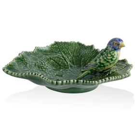 Блюдо Bordallo Pinheiro Cinerária Leaf with Blue Bird 65002705