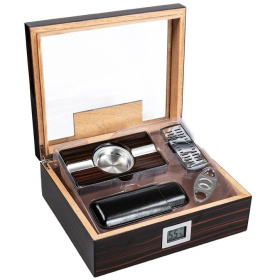 Хьюмидор для сигар Prestige Import Group Kensington Cherry Ebony Lacquer Gift Set