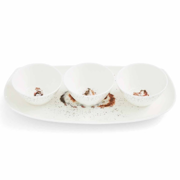 Набор из 3 салатников Royal Worcester Wrendale Designs Three Bowls & Tray Set (арт. WNMV4355-XG)