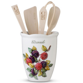 Подставка для столовых приборов Nuova Cer Frutti di Bosco Barattolo portautensili 7372-FBO