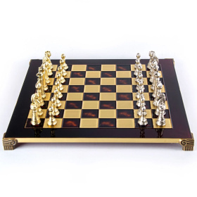 Шахматы Manopoulos Handcrafted Classic Metal Staunton Chess Set S33RED