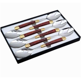 Набор из 6 суповых ложек Forge de Laguiole Soup Spoons Set Rosewood Staminawood Handle C6 2M ST RW