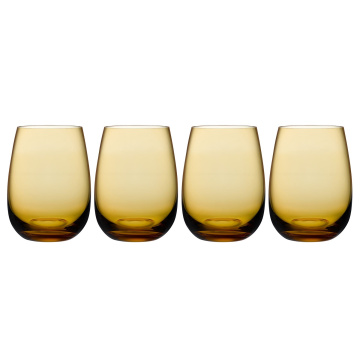 4 стакана для воды Nude Glass Colored U Set Amber 440 мл (арт. 1107070-4)