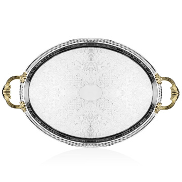 Поднос овальный Queen Anne Golden Oval Tray/Handle (арт. 40/6463)