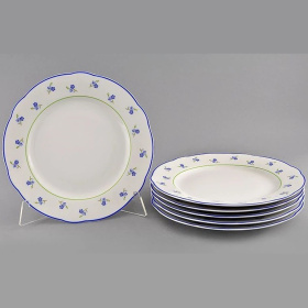Набор из 6 обеденных тарелок Leander Mary-Anne Modré Květiny 03160115-0887