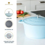 Кастрюля с крышкой KitchenCraft MasterClass Sky Blue Casserole Dish MCMCRD24SKY. фото 3
