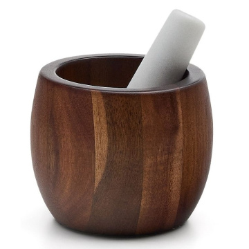 Ступка с пестиком La Forma Tori Acacia Mortar & White Marble Pestle Set LF-214546