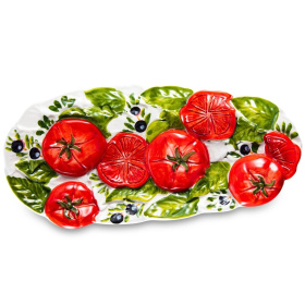 Блюдо овальное Edelweiss Tomato & Olives Medium Oval Platter EDW-114P