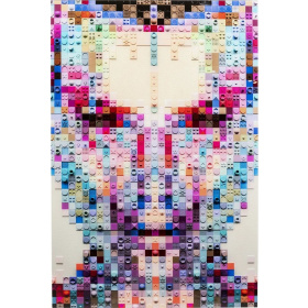Картина KARE Bild Glas Pixel Face 56574
