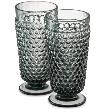 2 бокала для воды Klimchi Grey Smoke Hobnail Goblet Set 41013A/300-36/27