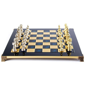 Шахматы Manopoulos Handcrafted Classic Metal Staunton Chess Set S33BLU