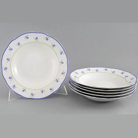 Набор из 6 суповых тарелок Leander Mary-Anne Modré Květiny 03160213-0887