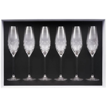 6 бокалов для шампанского Degrenne Newport Twist Champagne Flutes Gift Box (арт. 244052)