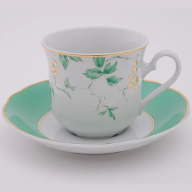6 чашек с блюдцами Leander Mary-Anne Zelené Listy 03160415-1381