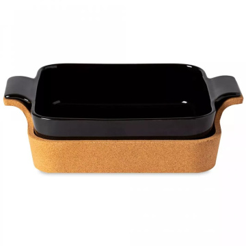 Форма для запекания с подставкой Casafina Ensemble Square Baker with Cork Tray Black (арт. DQ321-902)