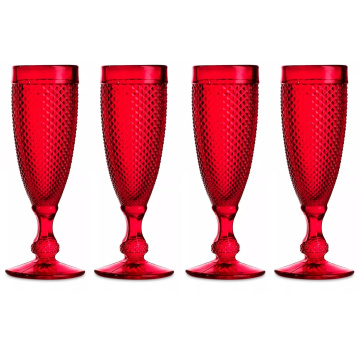 4 бокала для шампанского Vista Alegre Bicos Flutes Set Red 110 мл (арт. 49000089)