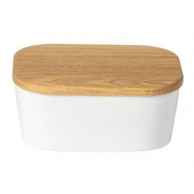 Емкость для масла Casafina Ensemble Butterdish Rectangular with Oak Lid DX161-WHI