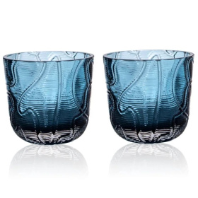 2 стакана для воды Klimchi Crust Drinking Glasses Underlay Blue Smoke 200 мл (арт. 20071/200-334/35)