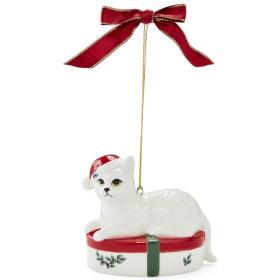 Фигурка Spode Christmas Tree Kitten with Giftbox Ornament (арт. XTFI9234-XP)