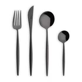 Набор столовых приборов Cutipol Moon Mirror Polished Black MO.006.BL
