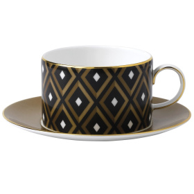 Чашка чайная с блюдцем Wedgwood Gio Gold Geometric Teacup & Saucer 40014669