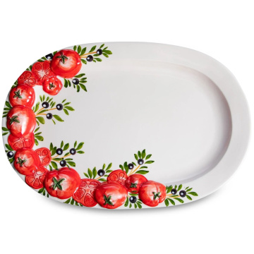 Блюдо овальное Edelweiss Tomato & Olives Large Oval Platter (арт. EDW-637P)