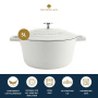 Кастрюля с крышкой KitchenCraft MasterClass Cream Cast Aluminium Casserole Dish MCMCRD28CRE. фото 10