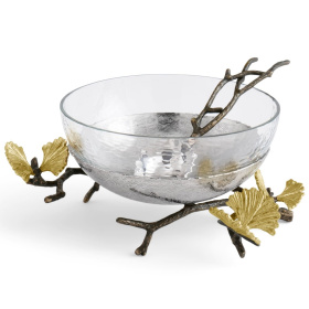 Чаша с ложкой Michael Aram Butterfly Ginkgo Glass Nut Dish w/Spoon 175743