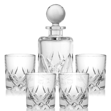 Хрустальный штоф и 4 стакана для виски Avdeev Crystal Коллекция &quot;Салют&quot; Н475/1-475/3