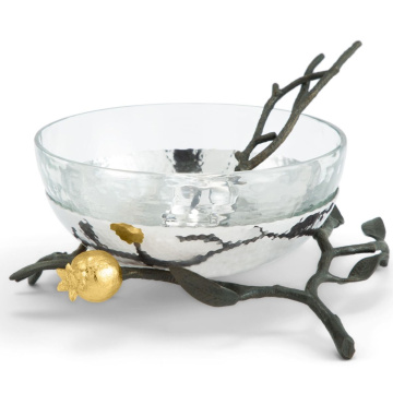 Чаша на подставке с ложкой Michael Aram Pomegranate Glass Bowl w/Spoon 175324