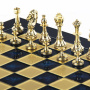 Шахматы Manopoulos Classic Metal Staunton Chess Set S34BLU. фото 5
