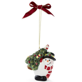 Фигурка Spode Christmas Tree Snowman carrying Tree Ornament (арт. XTFI9229-XP)